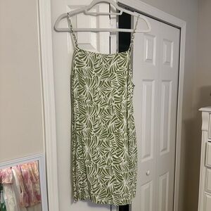 Monteau Green Leaf Print Dress